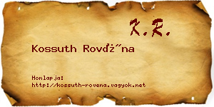 Kossuth Rovéna névjegykártya